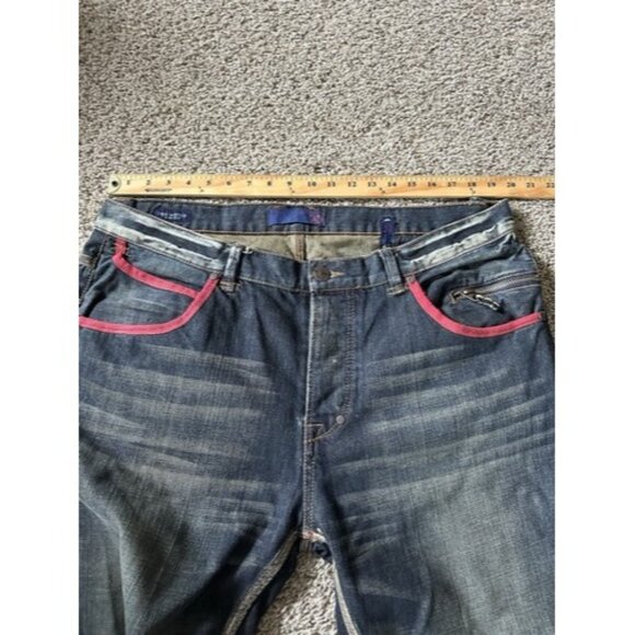 SYN Jeans Mens Blue Prankster Straight Pockets Size 40W X 34L Cotton Button Fly - Picture 14 of 16
